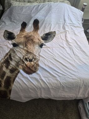 Giraffe Print Duvet Cover 3 Piece- Playful Safari Bedding Queen